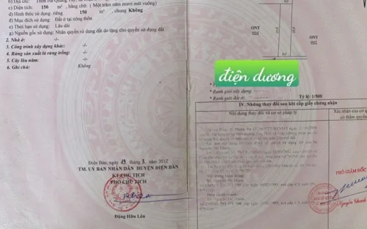 150m2 đất sát biển Điện Dương, chỉ 1.2 tỷ: cơ hội vàng cho homestay ven đô
